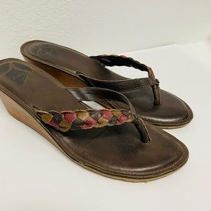 Reef Colored Braided Wedge Sandals 8.5